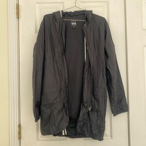 Y-3 Adidas Yohji Yamamoto Black Longline Windbreaker XS